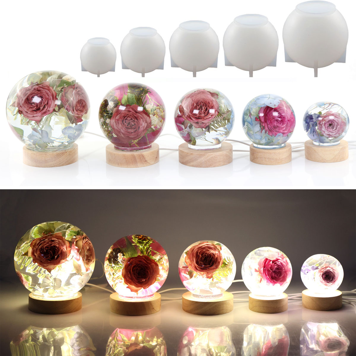 Resin Craft Ideas - 65-120mm Sphere Ball Silicone Mold For