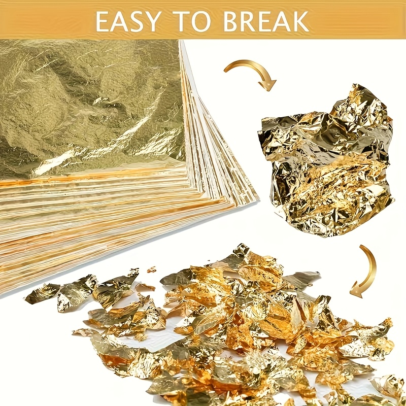 Gold Foil Flakes - Set of 100Pcs Imitation Gold Foil
