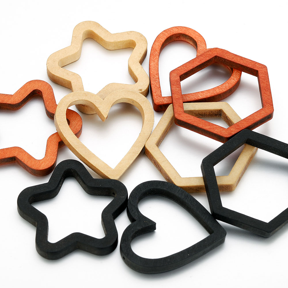 10pcs Wood Heart Square Silico - Crafting Resin recension och pris