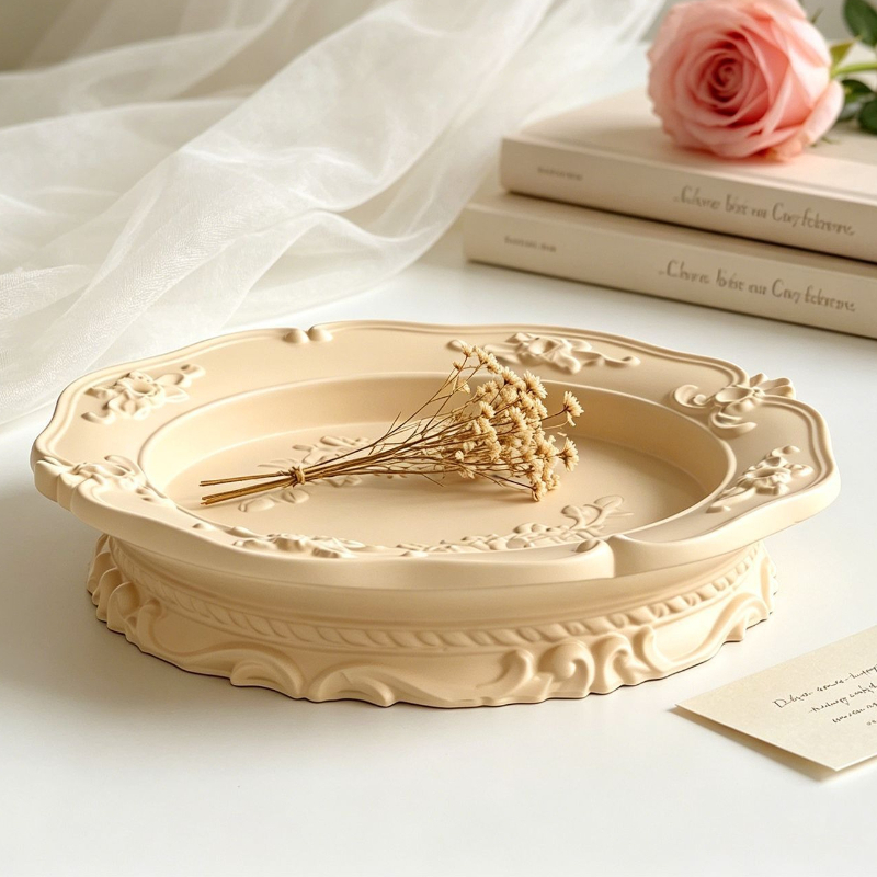 Elegant Vintage Baroque Lace S - Coaster Mold Round recension och pris