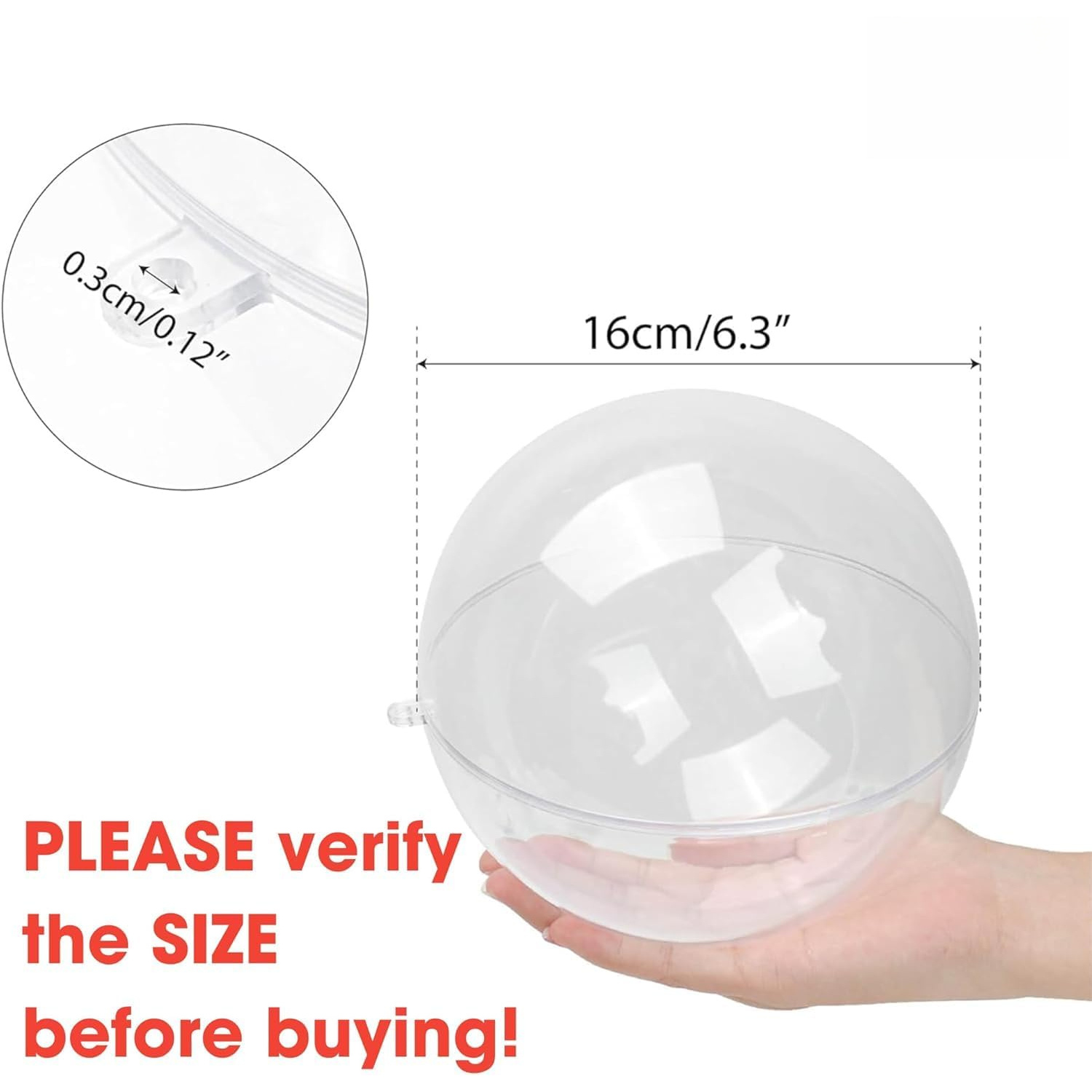 Fillable Clear Ornament Ball,  - Dome Mold Clear recension och pris