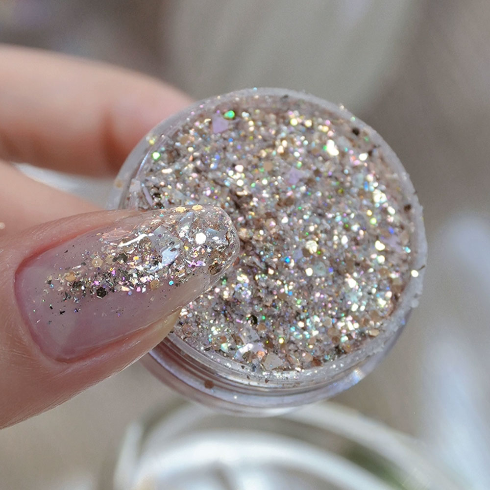 1/2Boxes 1g Holographic Glitte - Gold Foil Flakes recension och pris
