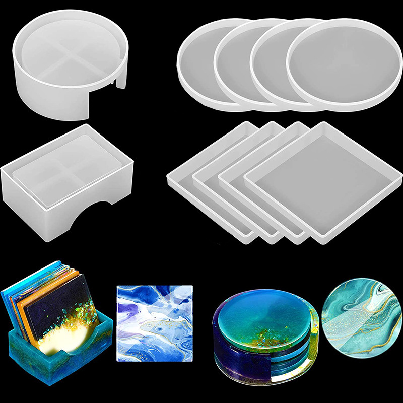 5Pcs/Set DlY Epoxy Resin Cup C - Coaster Mold Round recension och pris