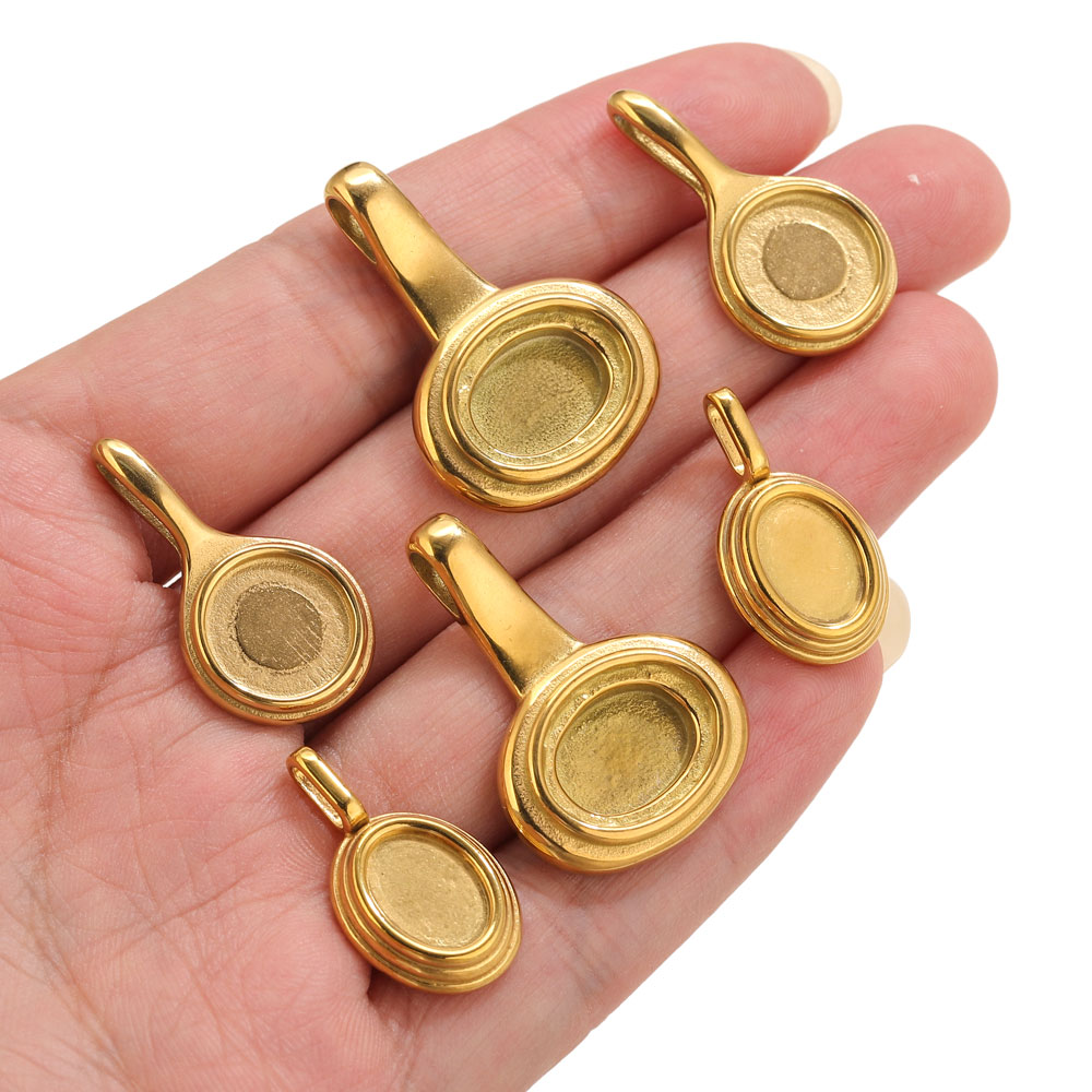 5pcs Stainless Steel Round Ova - Crafting Resin recension och pris