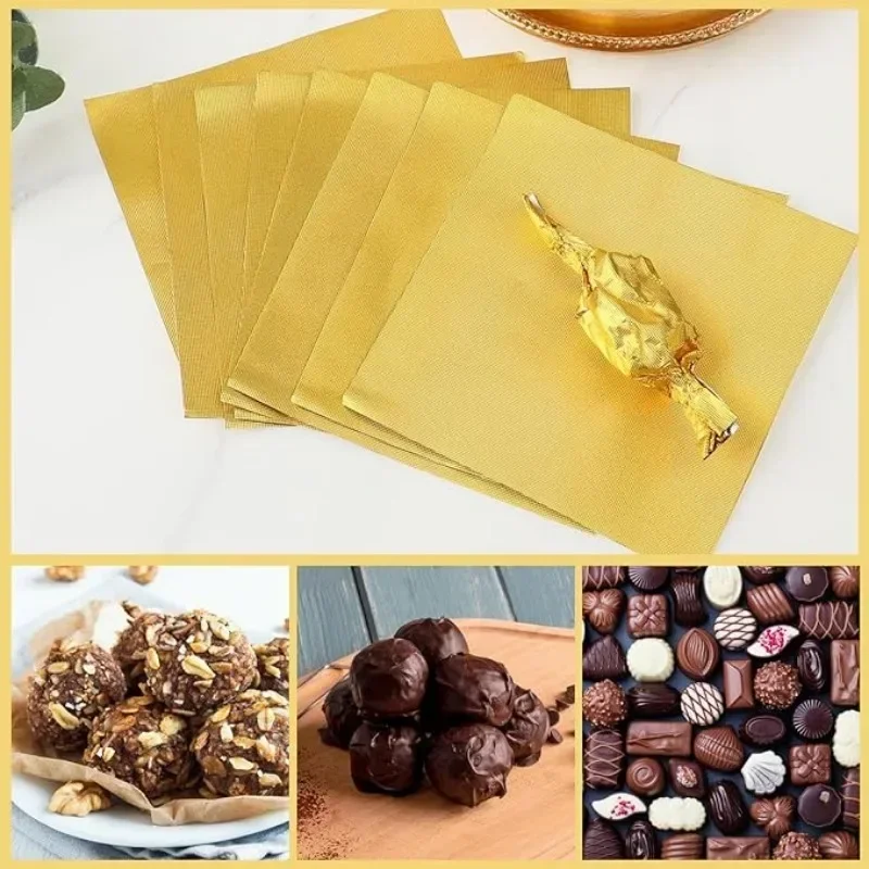 100PCS Large Dubai Chocolate C - Gold Foil Flakes recension och pris