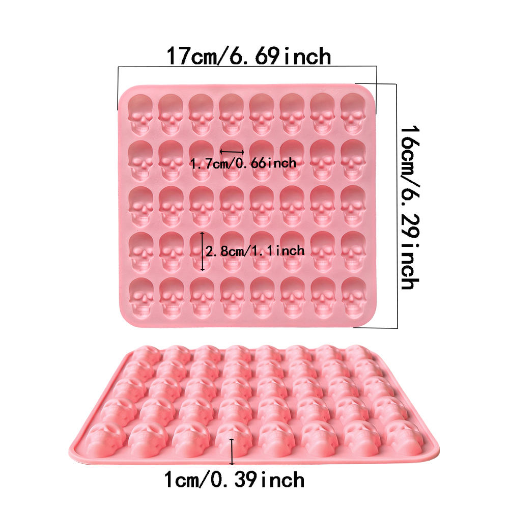 1pc 40 hole skull shaped bakin - Silicone Mold Tray recension och pris