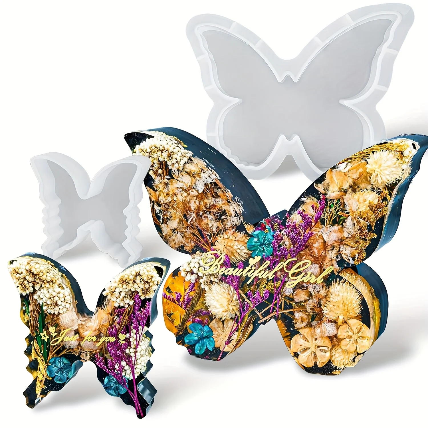 Two sizes of butterfly resin m - Flower Preservation Resin recension och pris