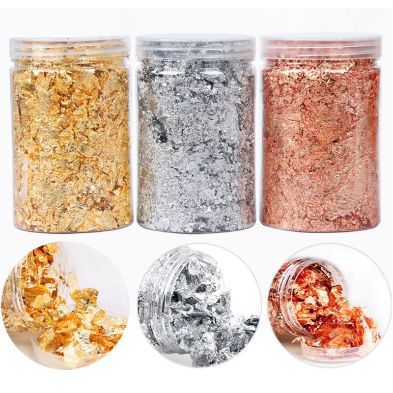 3Box Gold Leaf Flakes Foil Pap - Gold Foil Flakes recension och pris