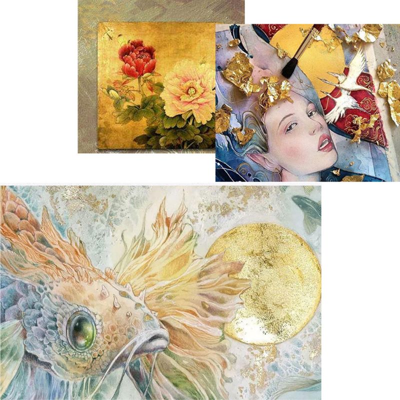 3Box Gold Leaf Flakes Foil Pap - Gold Foil Flakes recension och pris