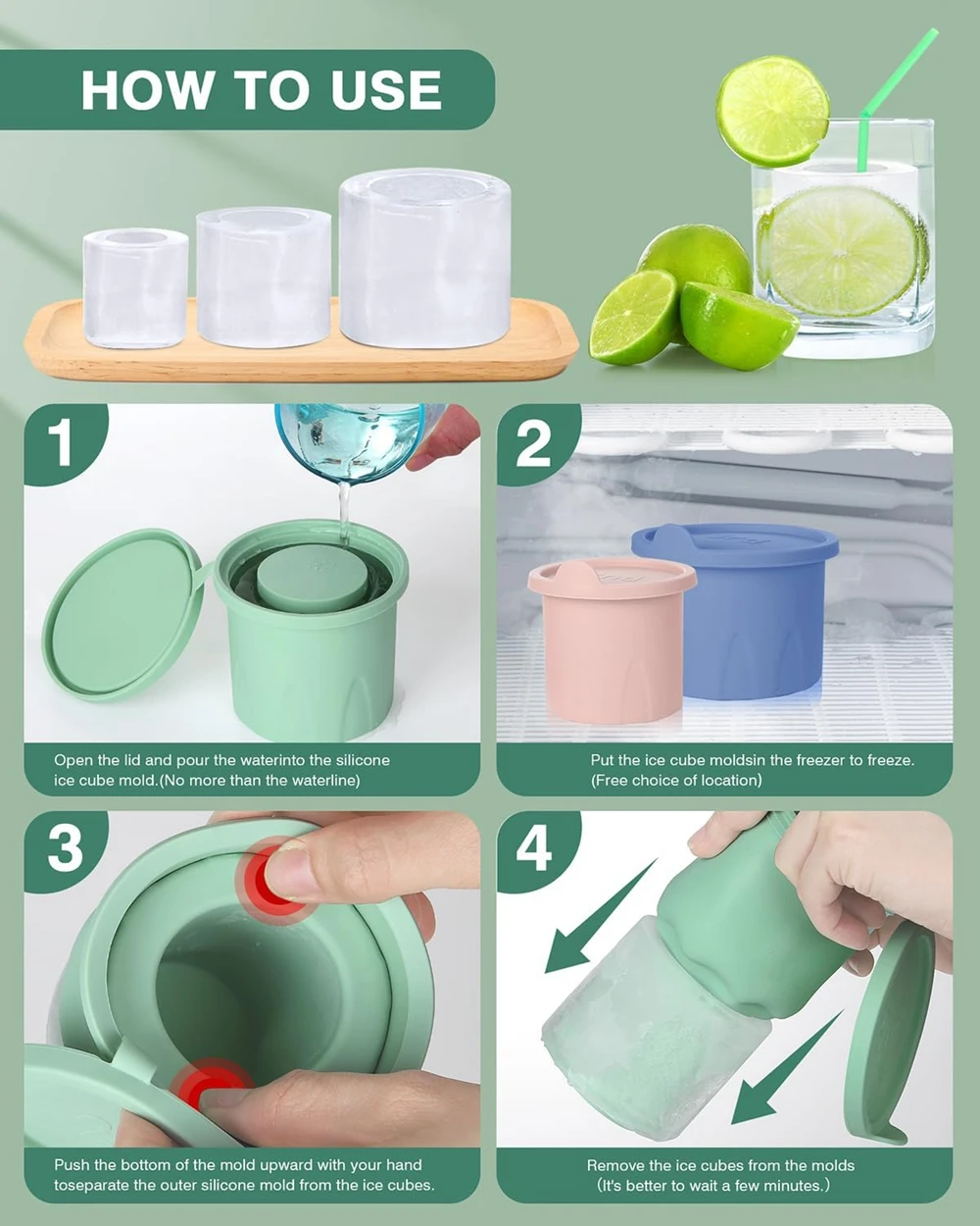 Large Ice Cube Tray Silicone C - Silicone Mold Tray recension och pris