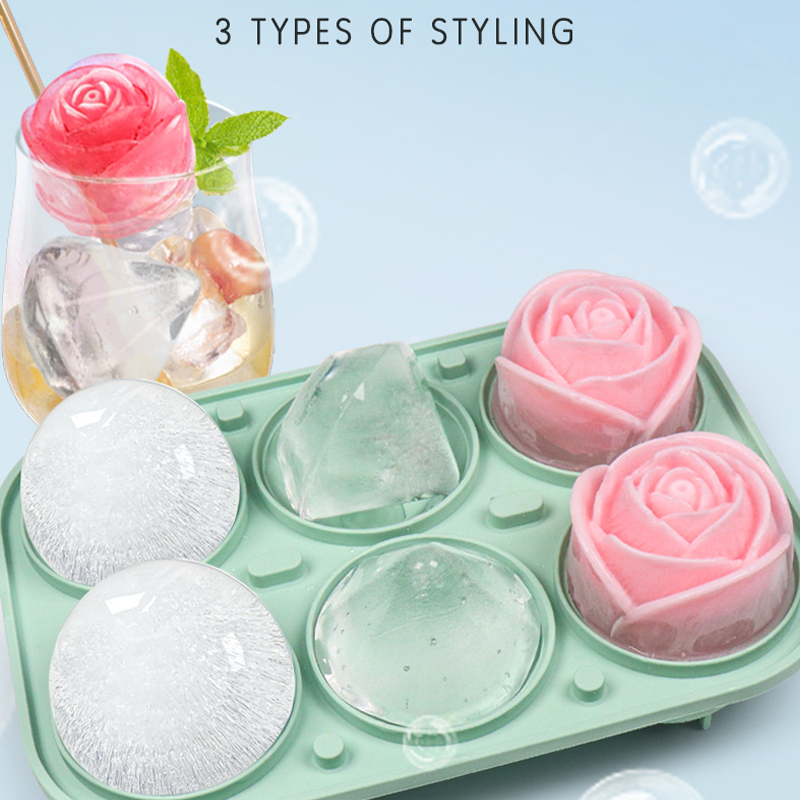 3D Rose Diamond Round Ice Cube - Coaster Mold Round recension och pris