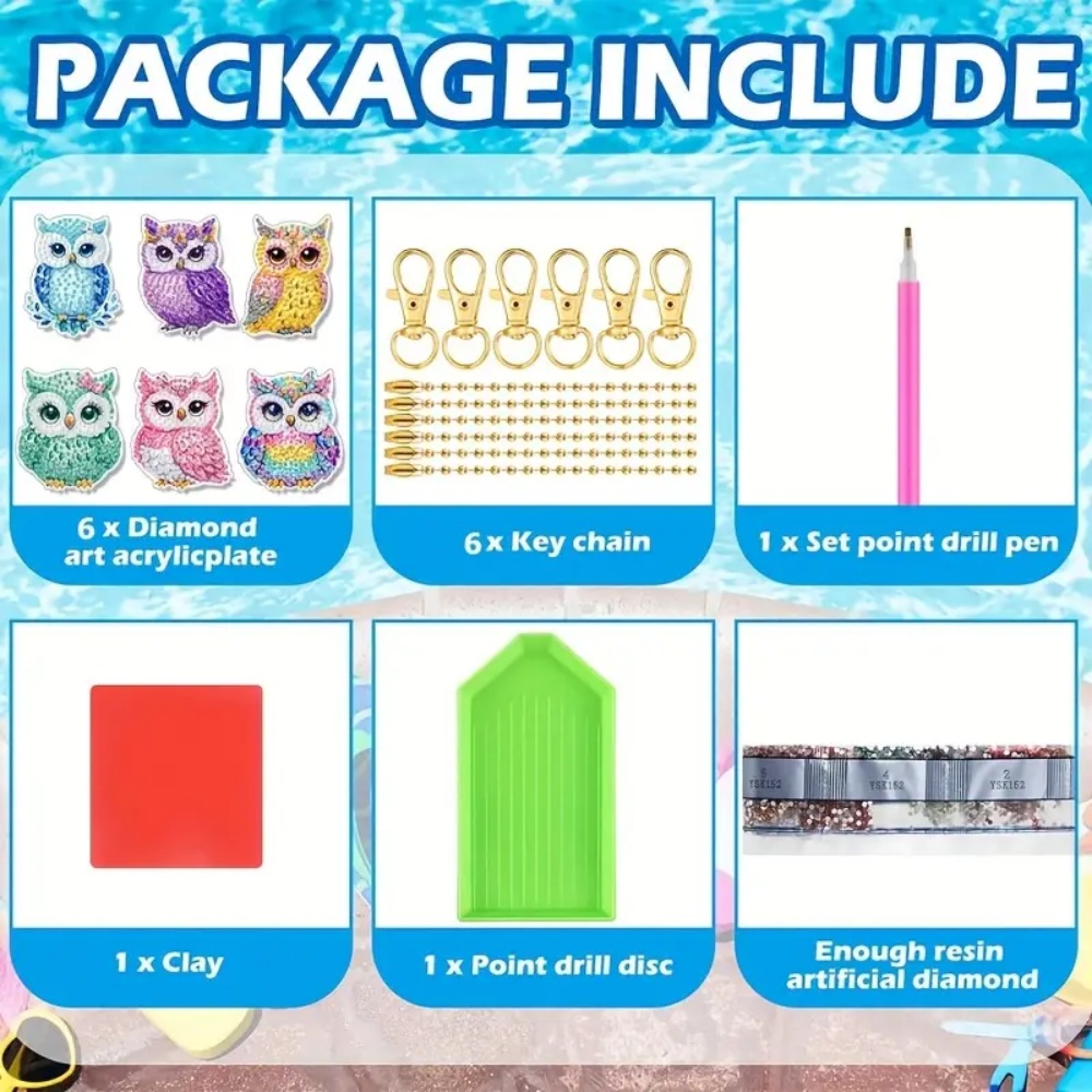 6-piece/set DIY Diamond Keycha - Resin Craft Ideas recension och pris