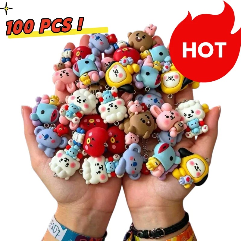 7pcs BT21 Resin Cartoon Charm  - Resin Crafts Diy recension och pris