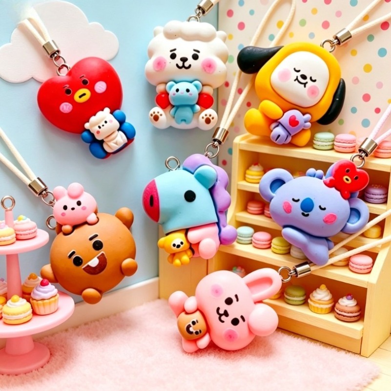 7pcs BT21 Resin Cartoon Charm  - Resin Crafts Diy recension och pris