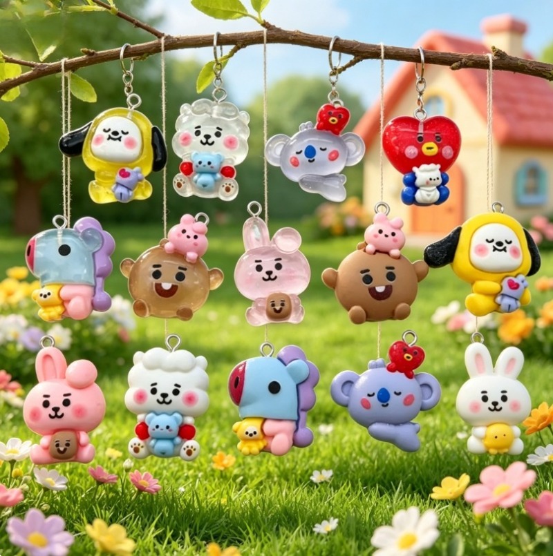 7pcs BT21 Resin Cartoon Charm  - Resin Crafts Diy recension och pris