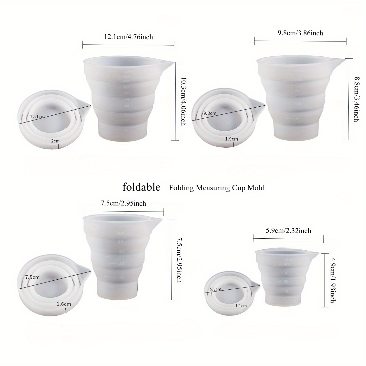 50-500ml Foldable Silicone Mea - Mixing Cup Silicone recension och pris