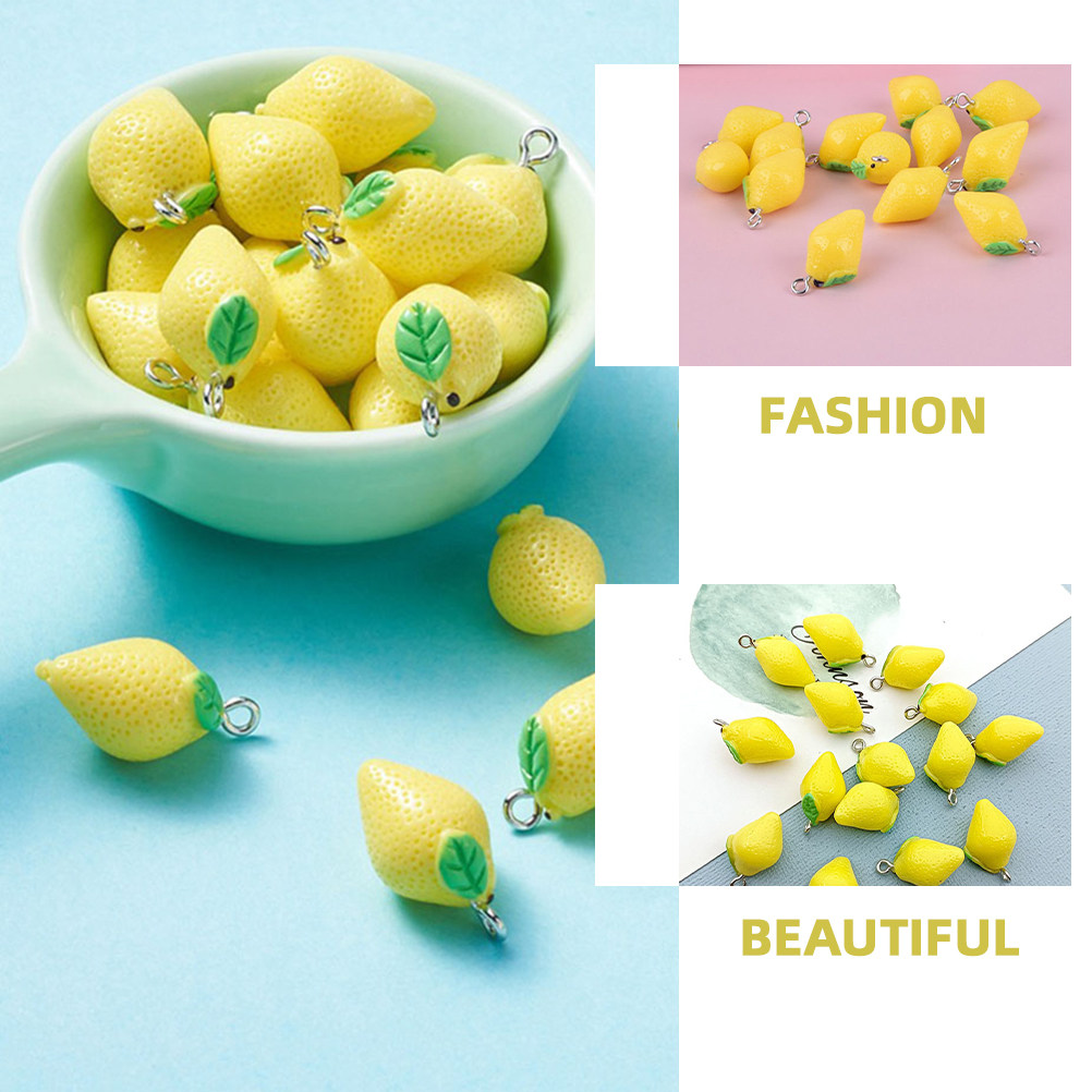 20Pcs Lemon Resin Charms DIY J - Crafting Resin recension och pris