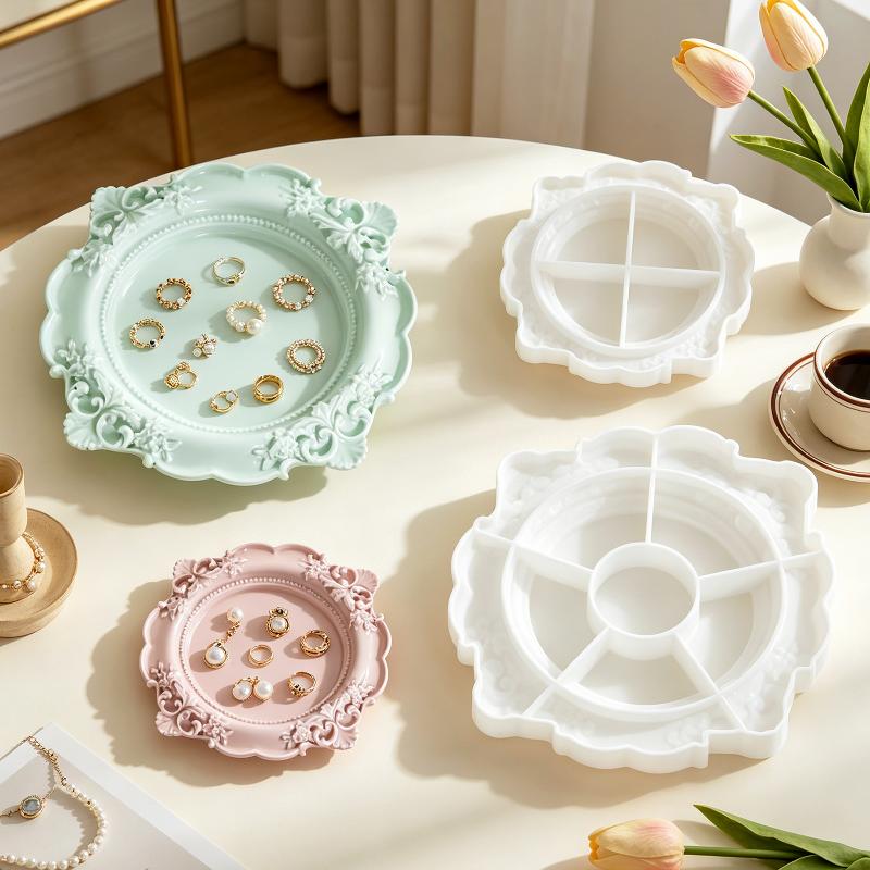 1Pcs Vintage Baroque Relief Si - Silicone Mold Tray recension och pris