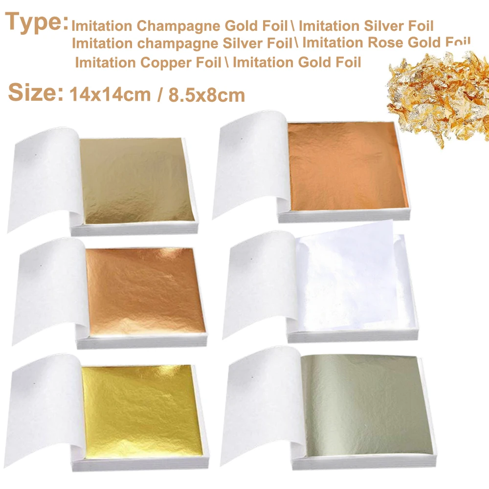 100pcs Imitation Golds Silver  - Gold Foil Flakes recension och pris
