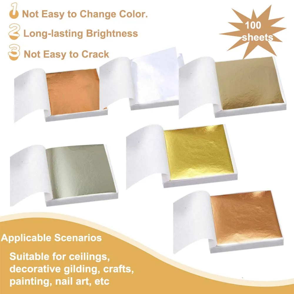 100pcs Imitation Golds Silver  - Gold Foil Flakes recension och pris