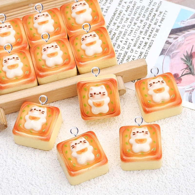 10Pcs Kawaii Cat Toast Bread R - Resin Crafts Diy recension och pris