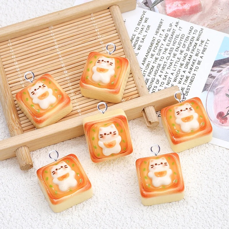10Pcs Kawaii Cat Toast Bread R - Resin Crafts Diy recension och pris